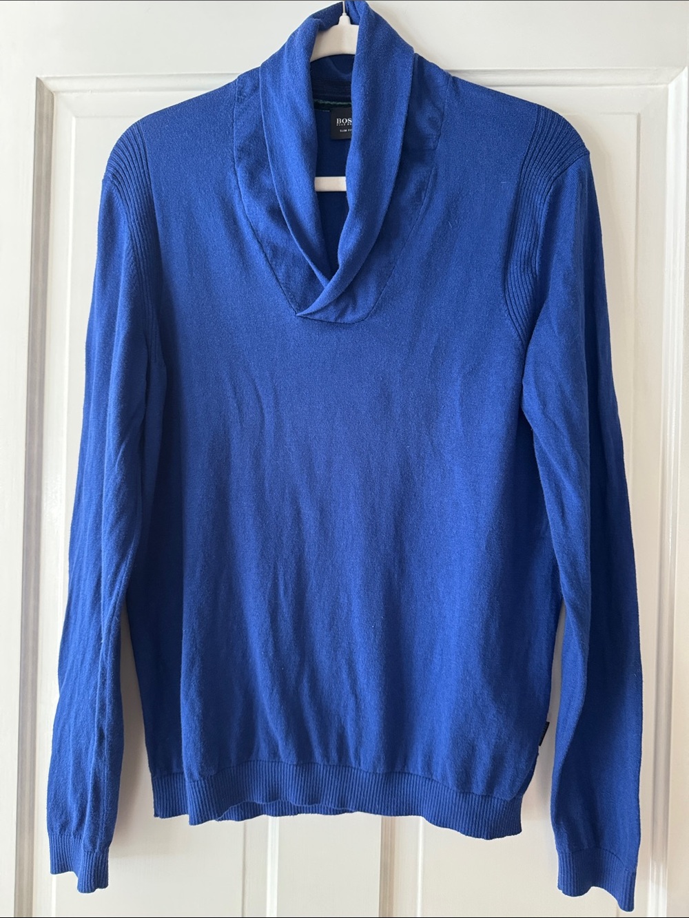 Hugo Boss Men's Slim Fit V-Neck Sweater in Bright Blue